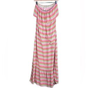 MOSSIMO Y2K Strapless Maxi Dress Boho colorful size Medium